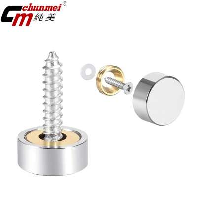 Mirror decorative adjustment brass screw cap